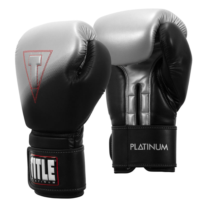 TITLE Platinum ボクシンググローブ ブラック/シルバー 14oz TITLE Platinum Proclaim Power Bag Gloves