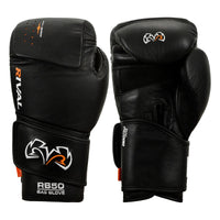color:black::Rival Boxing Intelli-Shock Leather Bag Gloves