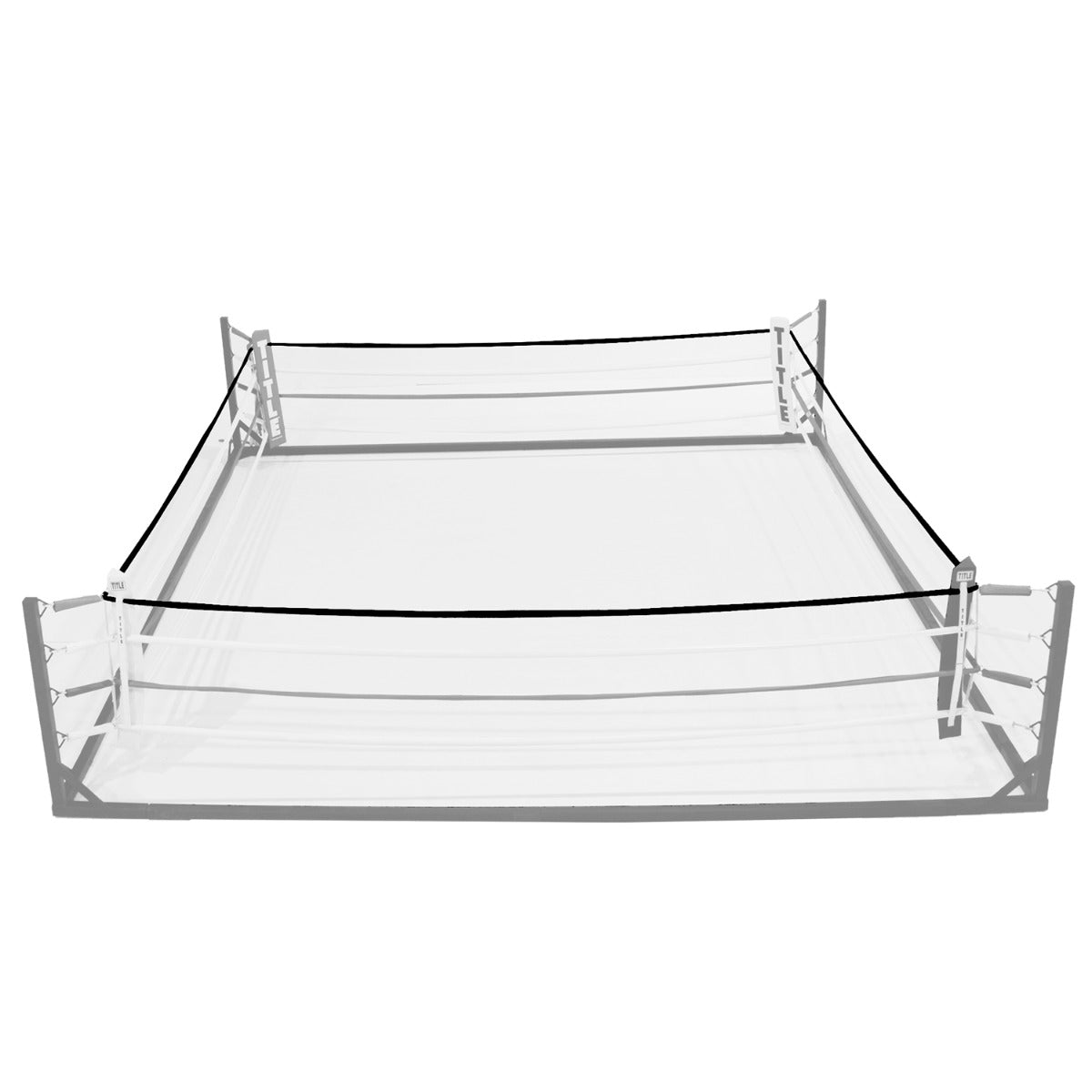 variant:black::TITLE Boxing Polycot Ring Rope Cover image showing example of rope cover on boxing ring