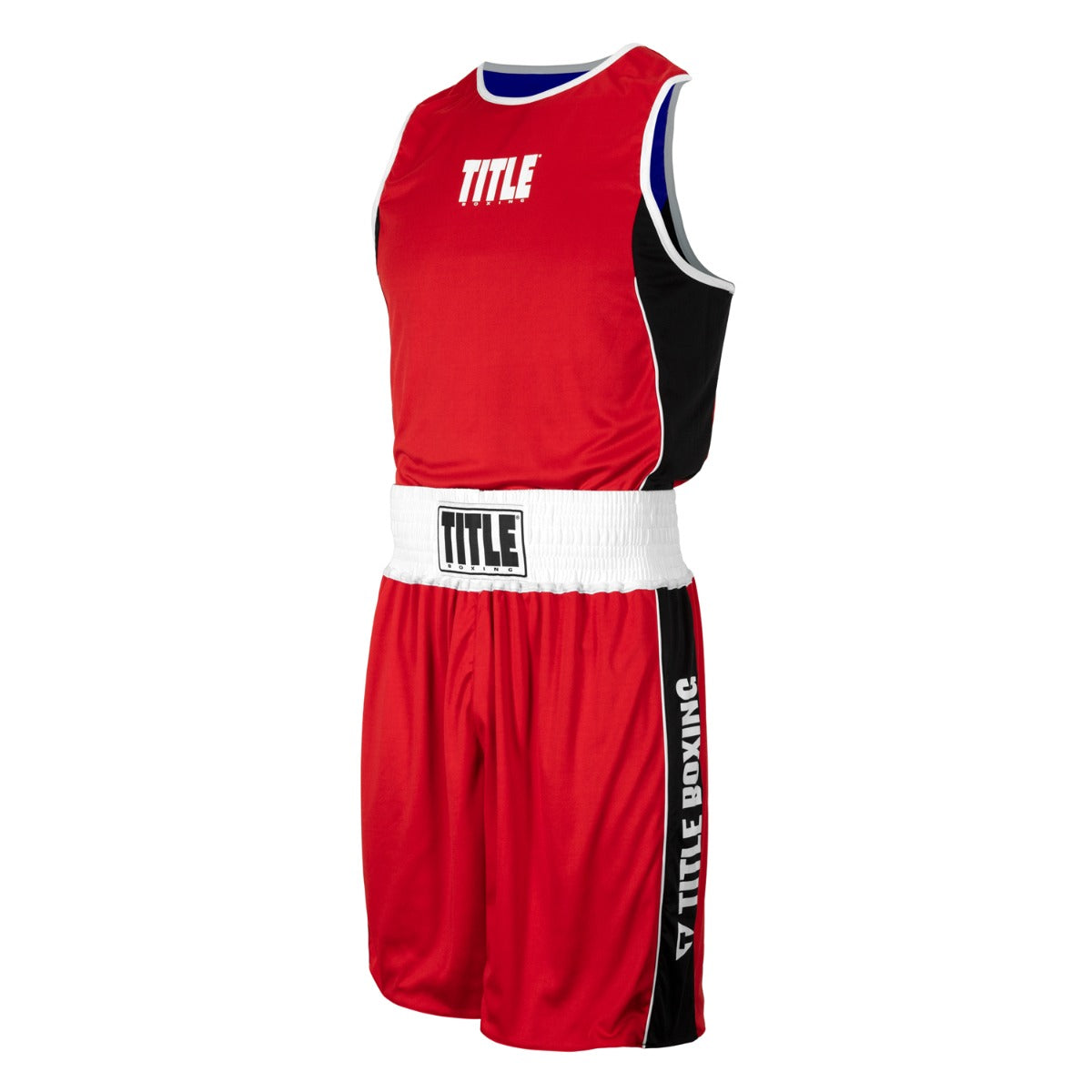 color:red/blue::TITLE Boxing Stinger Reversible Amateur Boxing Set main view red