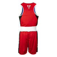 variant:red/blue::TITLE Boxing Stinger Reversible Amateur Boxing Set back view red