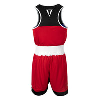 variant:lifestyle::TITLE Boxing Border Reversible Amateur Competition Set back view red