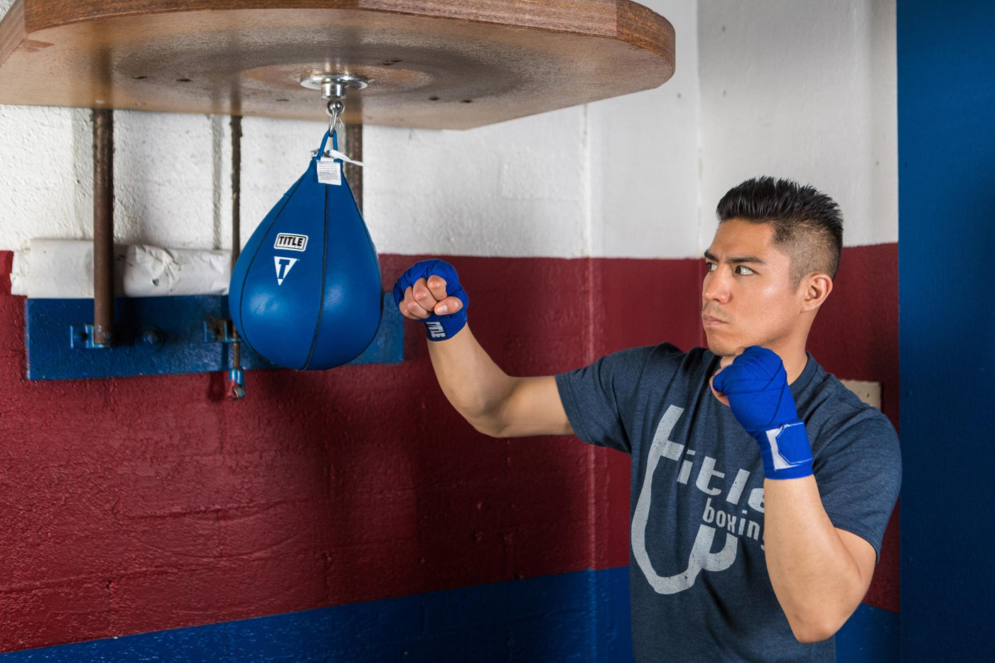 variant:10" x 12"::TITLE Boxing Super Speed Bags guy working speed bag