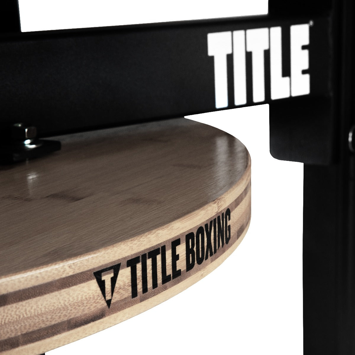 variant:lifestyle::TITLE Forged Steel Adjustable Pro Speed Bag Platform close up  of platform