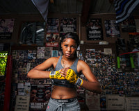 variant:Gold::TITLE Boxing Print Hand Wraps 180"