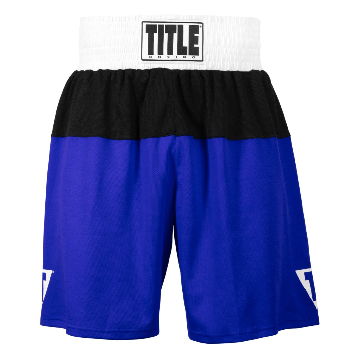 variant:blue/black::TITLE Boxing Latitude Amateur Boxing Set shorts front view