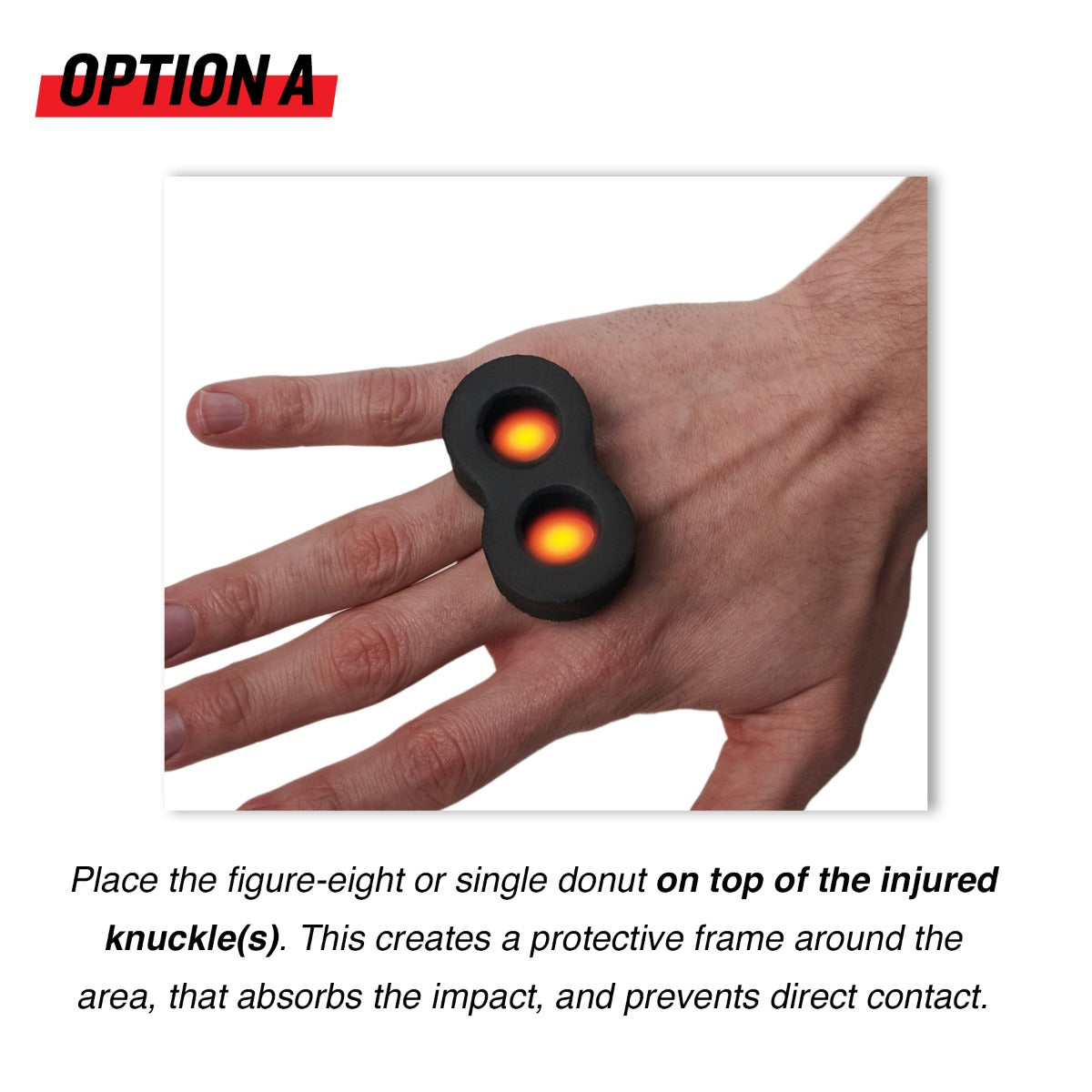 variant:lifestyle::TITLE Boxing Knuckle Donuts graphic showing a way to use them