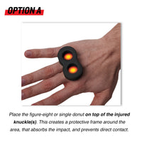 variant:lifestyle::TITLE Boxing Knuckle Donuts graphic showing a way to use them