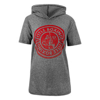 color:Grey::TITLE Boxing Women's Vintage Short Sleeve Hooded Tee