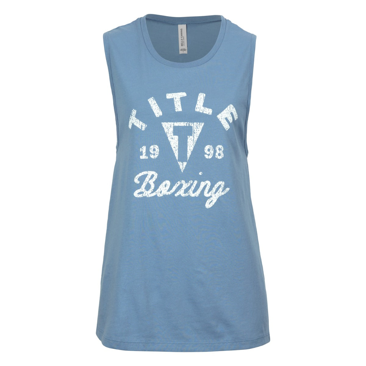 color:Blue::TITLE Boxing Women's Distressed Label Muscle Tank