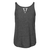 variant:Charcoal::TITLE Boxing Women's Striped Wordmark Cropped Tank