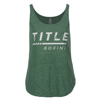 color:Green::TITLE Boxing Women's Striped Wordmark Cropped Tank