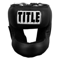 variant:Black::TITLE Boxing Face Protector Training Headgear front view