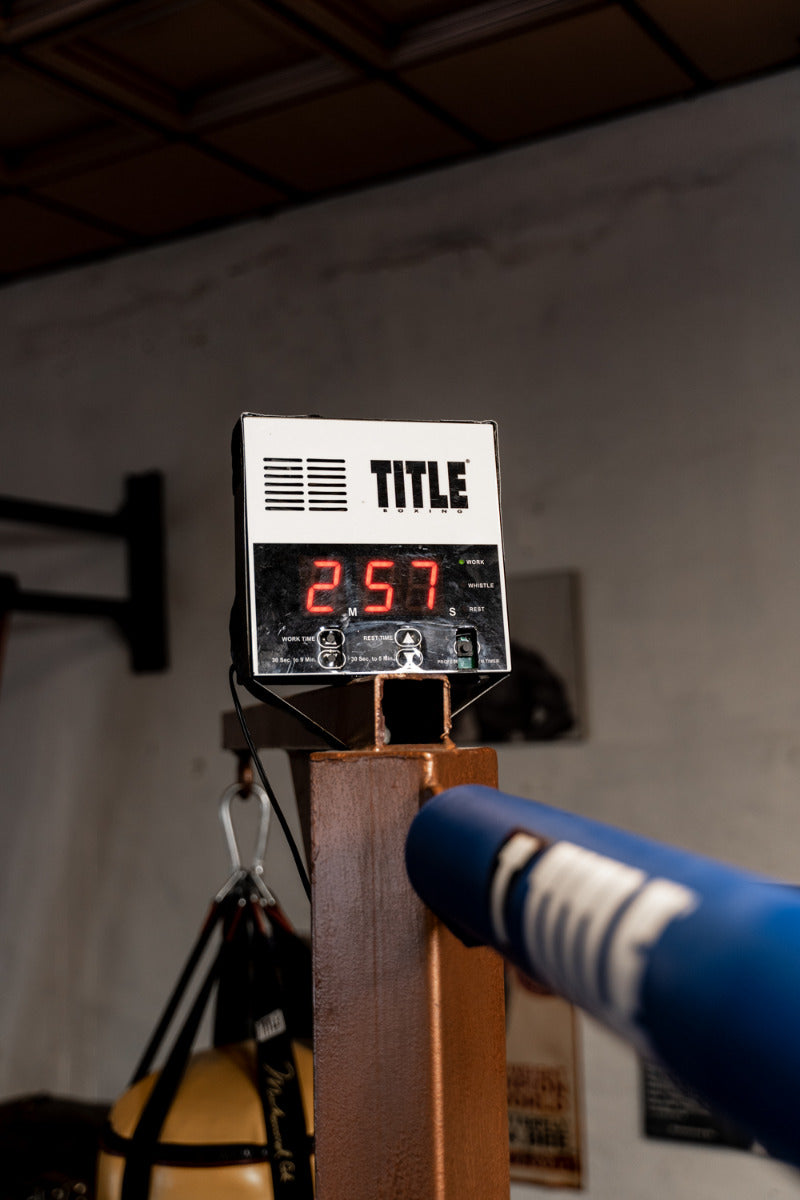 variant:lifestyle::TITLE Boxing Professional Gym Timer in a boxing gym