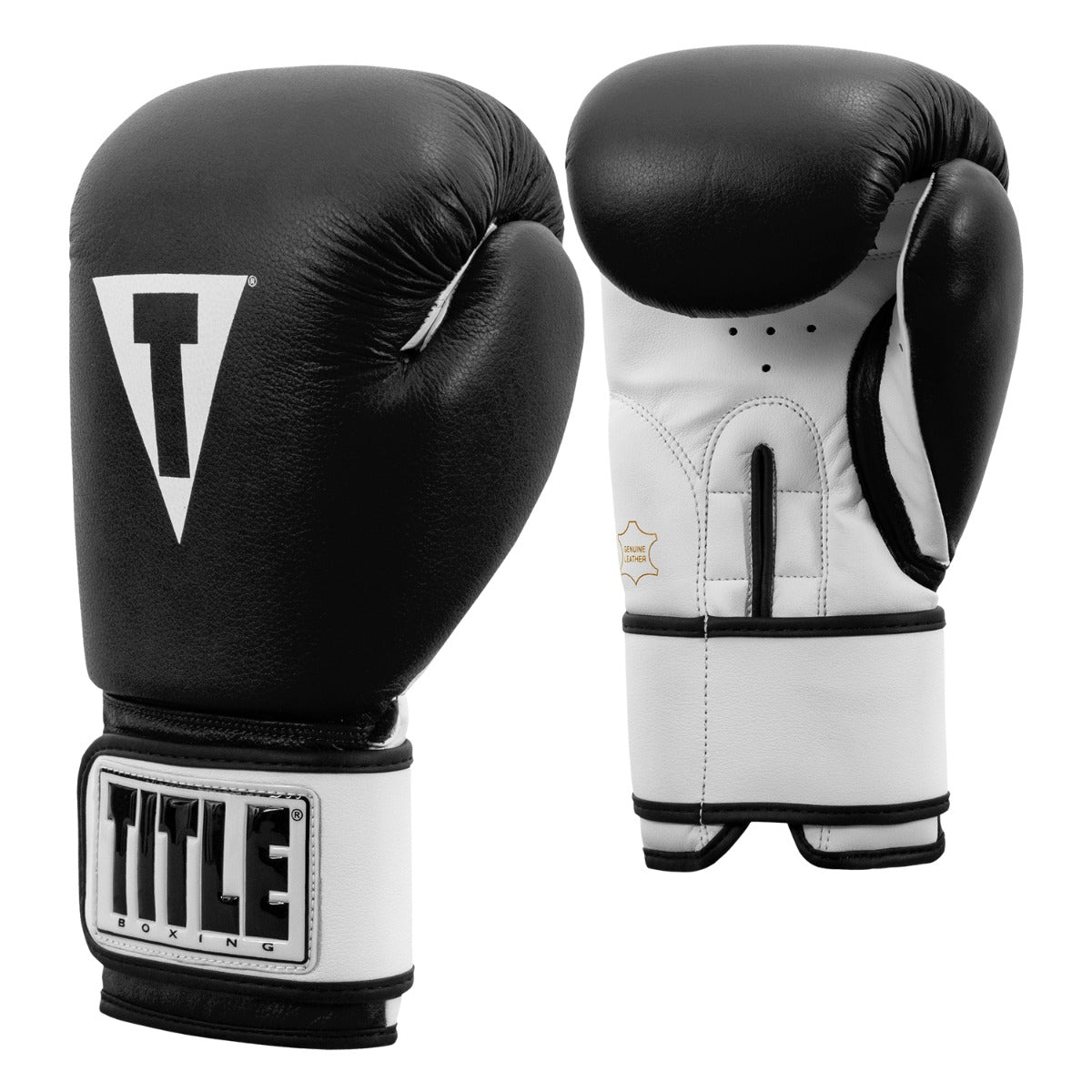 variant:Black/White::TITLE Premier Leather Super Bag Gloves 2.0 side view