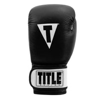 variant:Black/White::TITLE Premier Leather Super Bag Gloves 2.0 front view