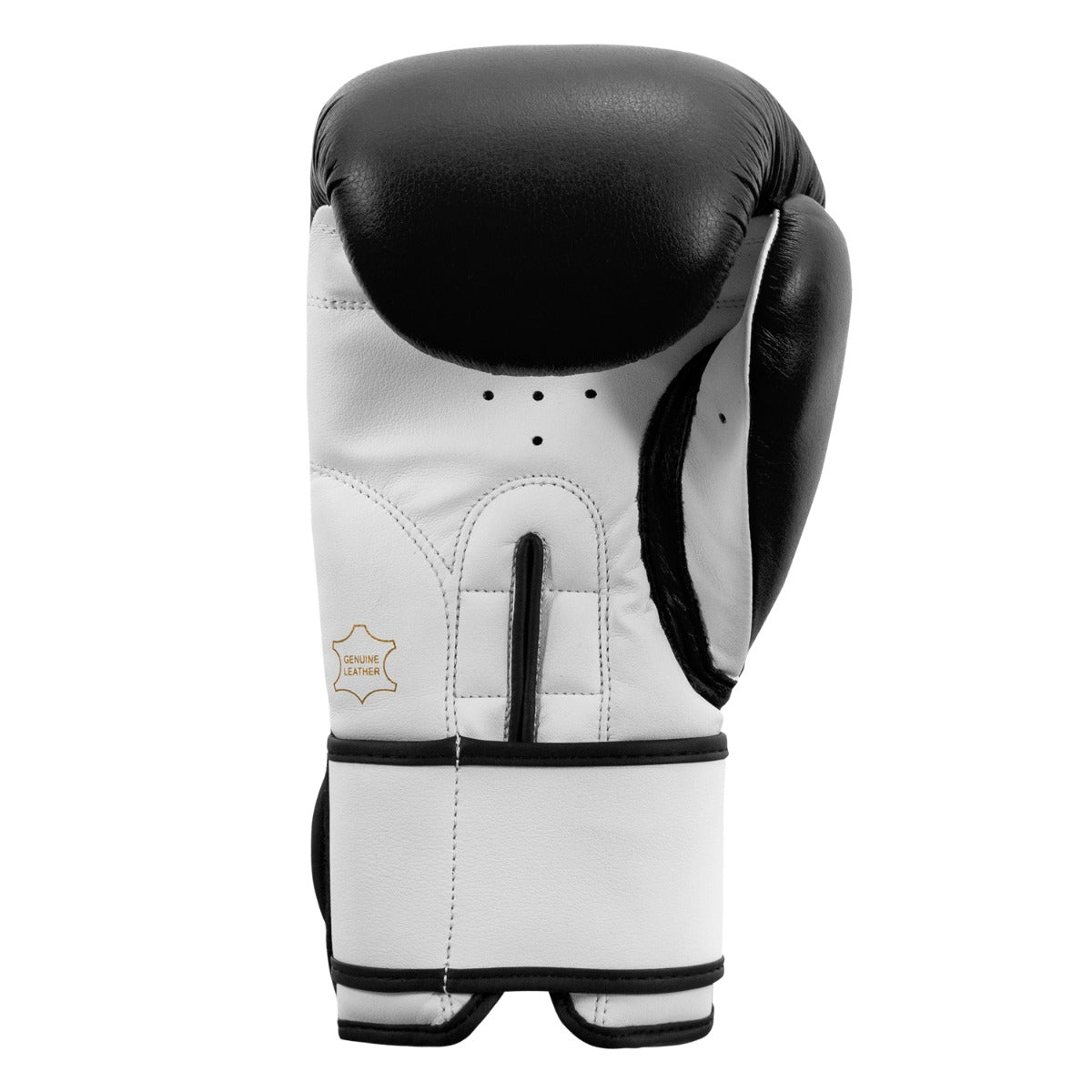 variant:Black/White::TITLE Premier Leather Super Bag Gloves 2.0 back view