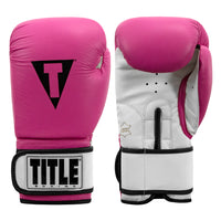 color:Hot Pink/White::TITLE Premier Leather Super bag Glove 2.0