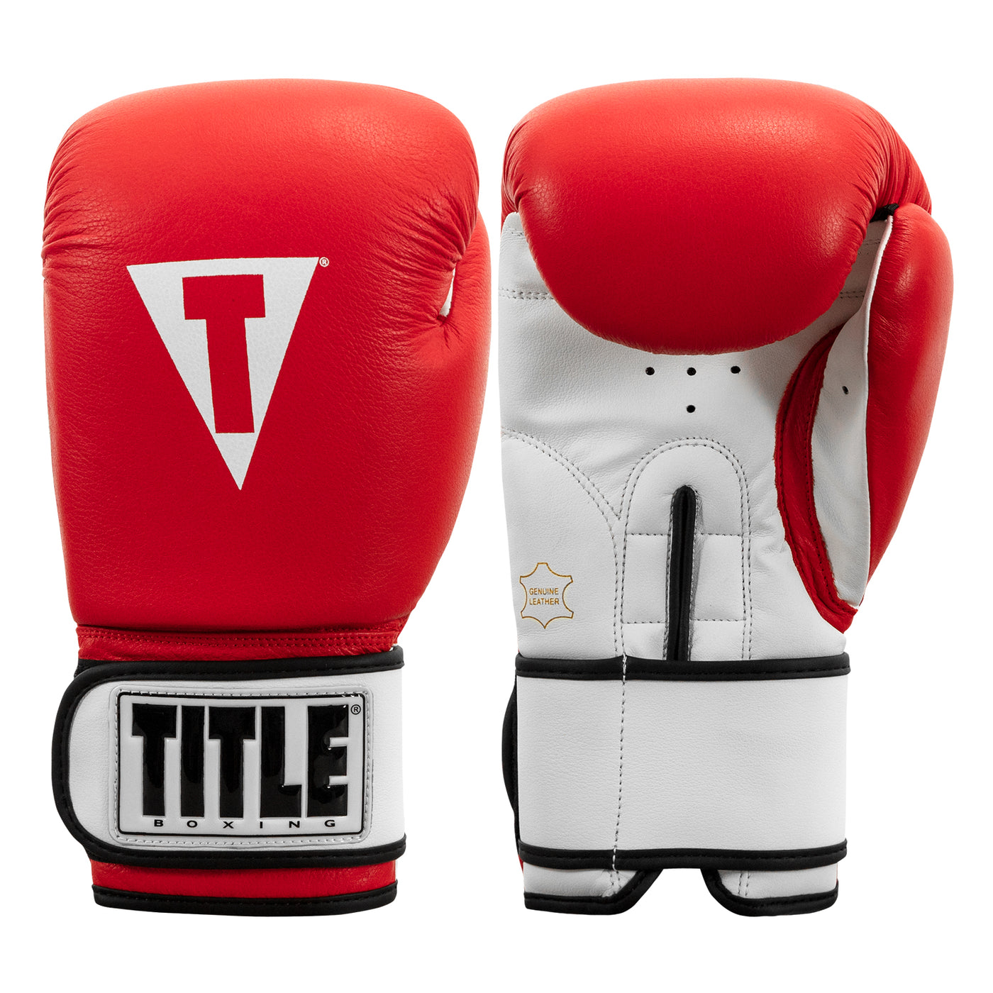 color:Red/White::TITLE Premier Leather Super Bag Gloves 2.0