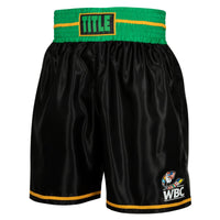 color:Black/Green::WBC by TITLE Boxing Professional Boxing Trunks