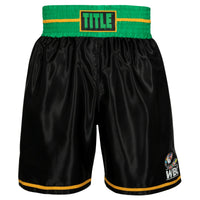 variant:Black/Green::WBC by TITLE Boxing Professional Boxing Trunks front view