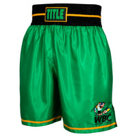 color:Green/Black::WBC by TITLE Boxing Professional Boxing Trunks