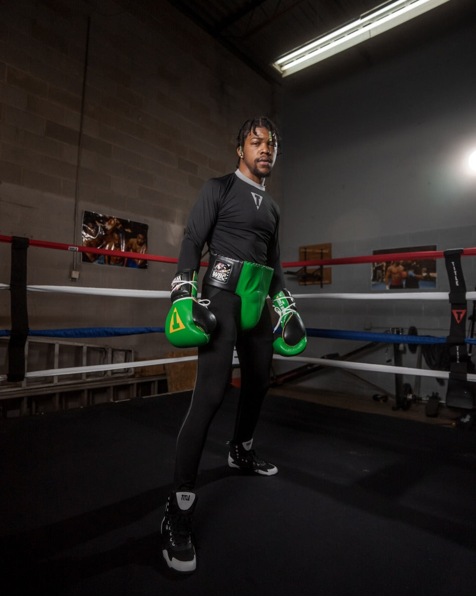 variant:lifestyle:WBC by TITLE Boxing Groin Protectorvariant:lifestyle::WBC by TITLE Boxing Groin Protector man posing side view