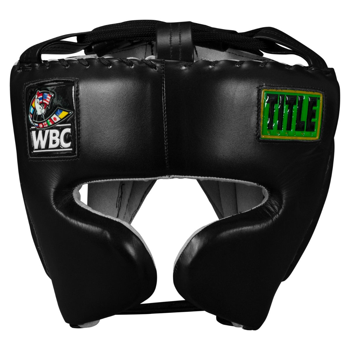 variant:Black::WBC by TITLE Boxing Sparring Headgear front view