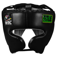 variant:Black::WBC by TITLE Boxing Sparring Headgear front view