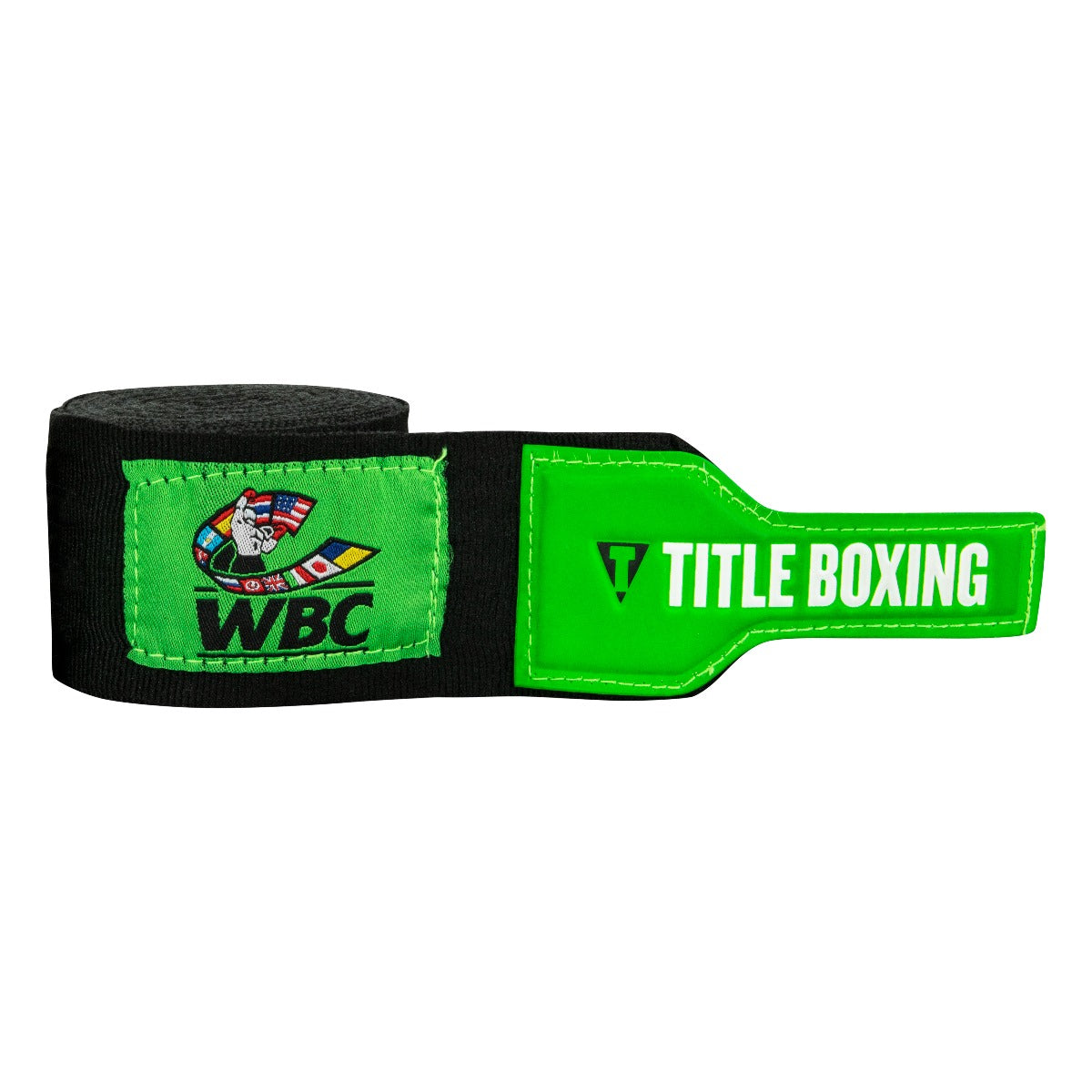 variant:Black/Green::WBC by TITLE Boxing Hand Wraps