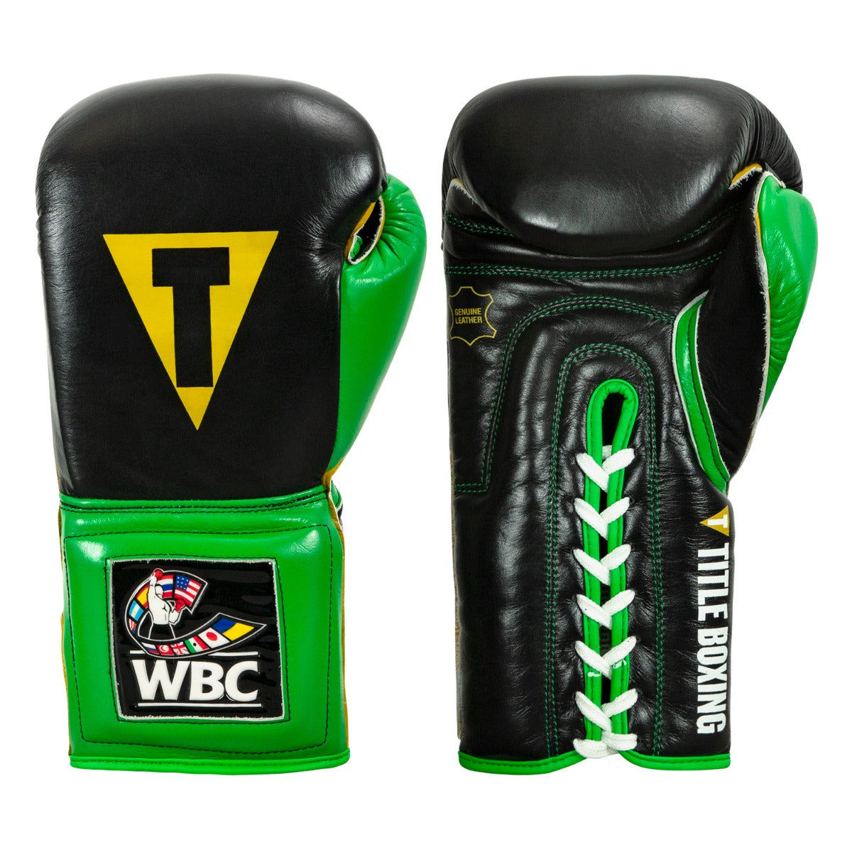 color:Black/Green::WBC by TITLE Boxing Sparring Gloves