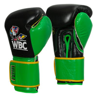 variant:Black/Green::WBC by TITLE Boxing Training Gloves side view