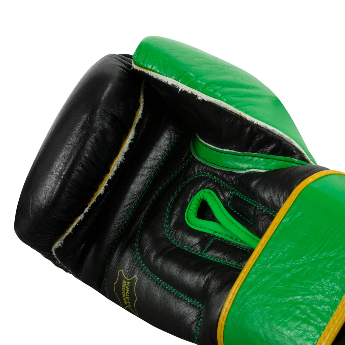 variant:Black/Green::WBC by TITLE Boxing Training Gloves hand view