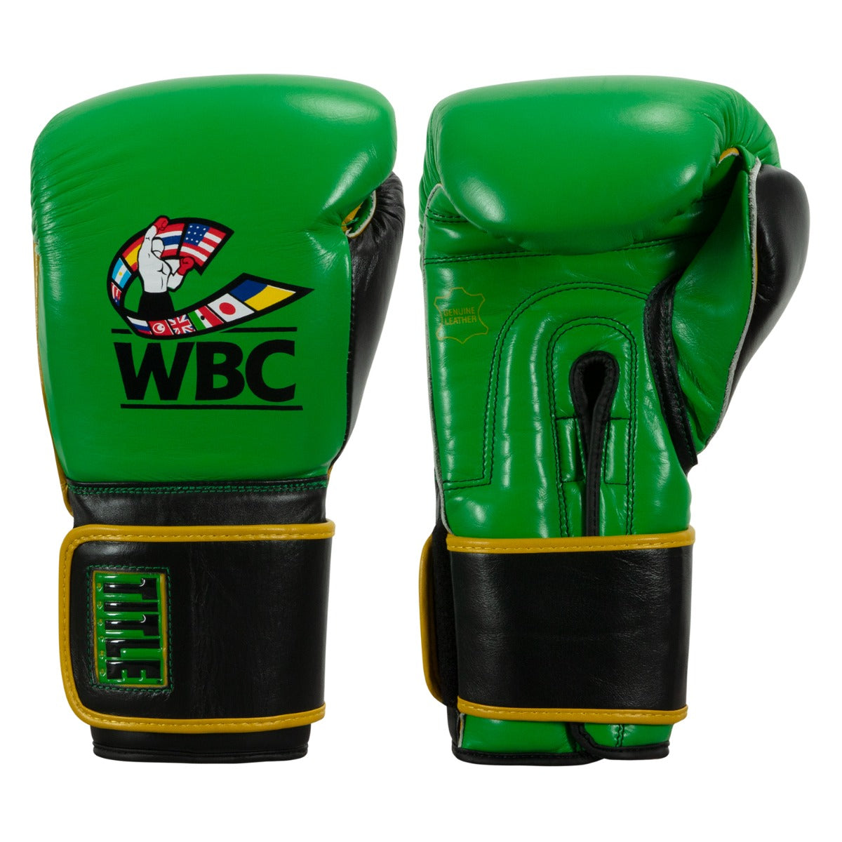 color:Green/Black::WBC by TITLE Boxing Training Gloves
