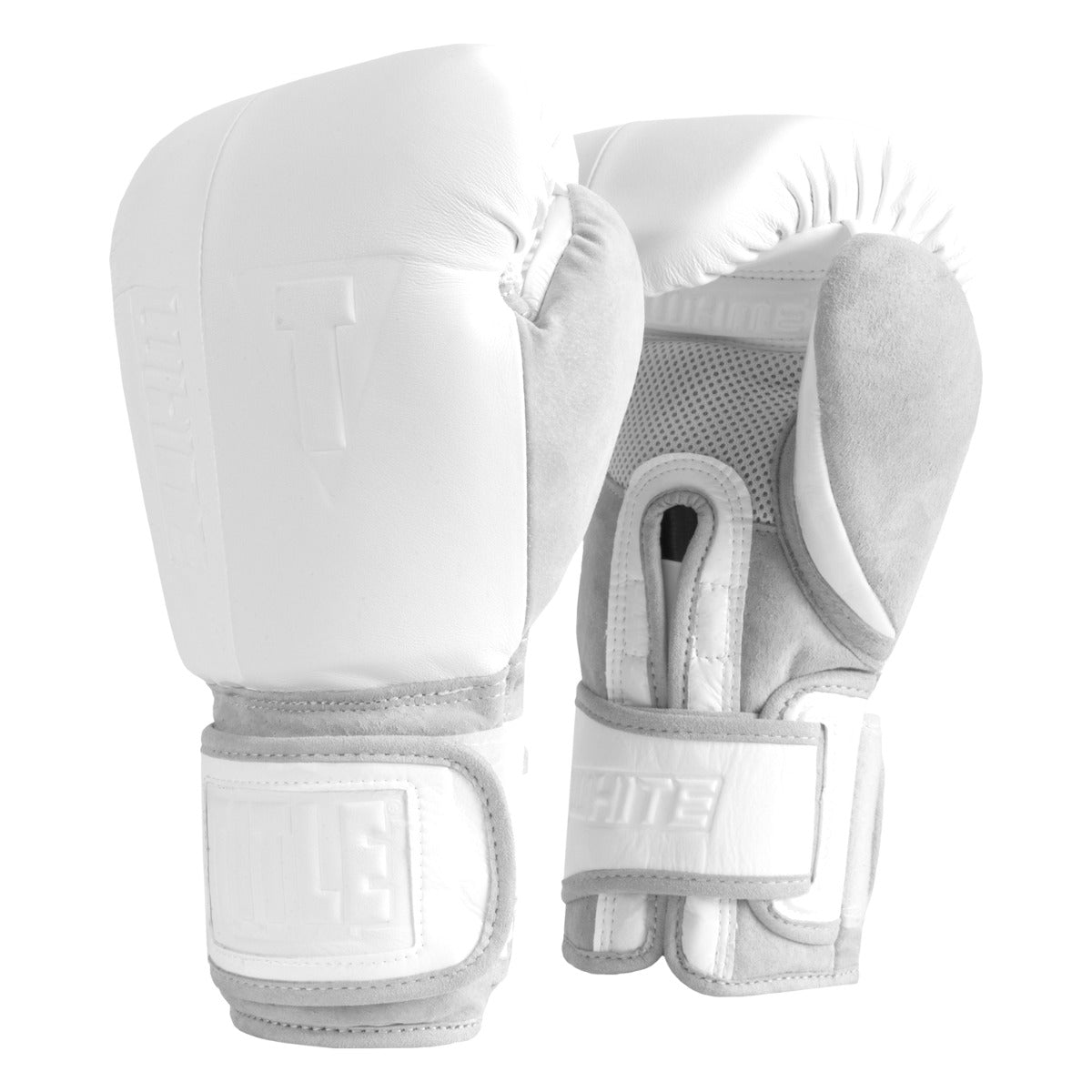 variant:lifestyle::TITLE White Boxing Heavy Bag Gloves side view