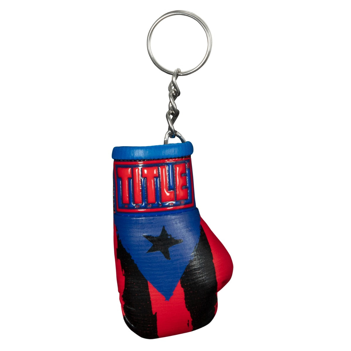 color:Black/Red/Blue::TITLE Boxing Excel Glove Keyring front view