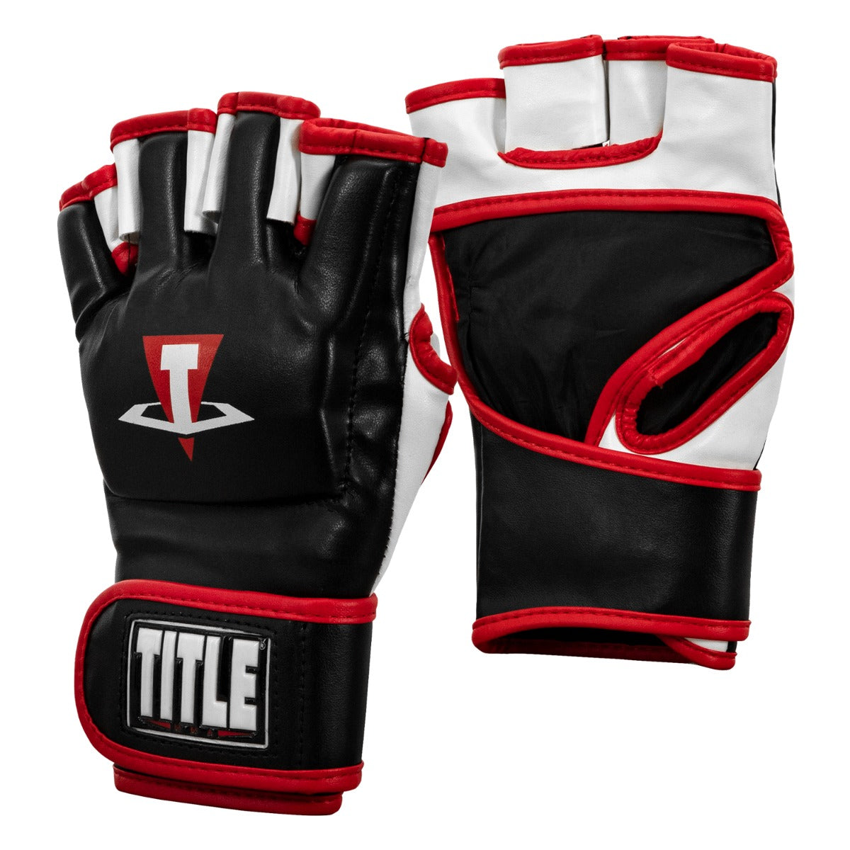 variant:Black/White/Red::TITLE MMA Conflict Pro Fight Gloves alternate view