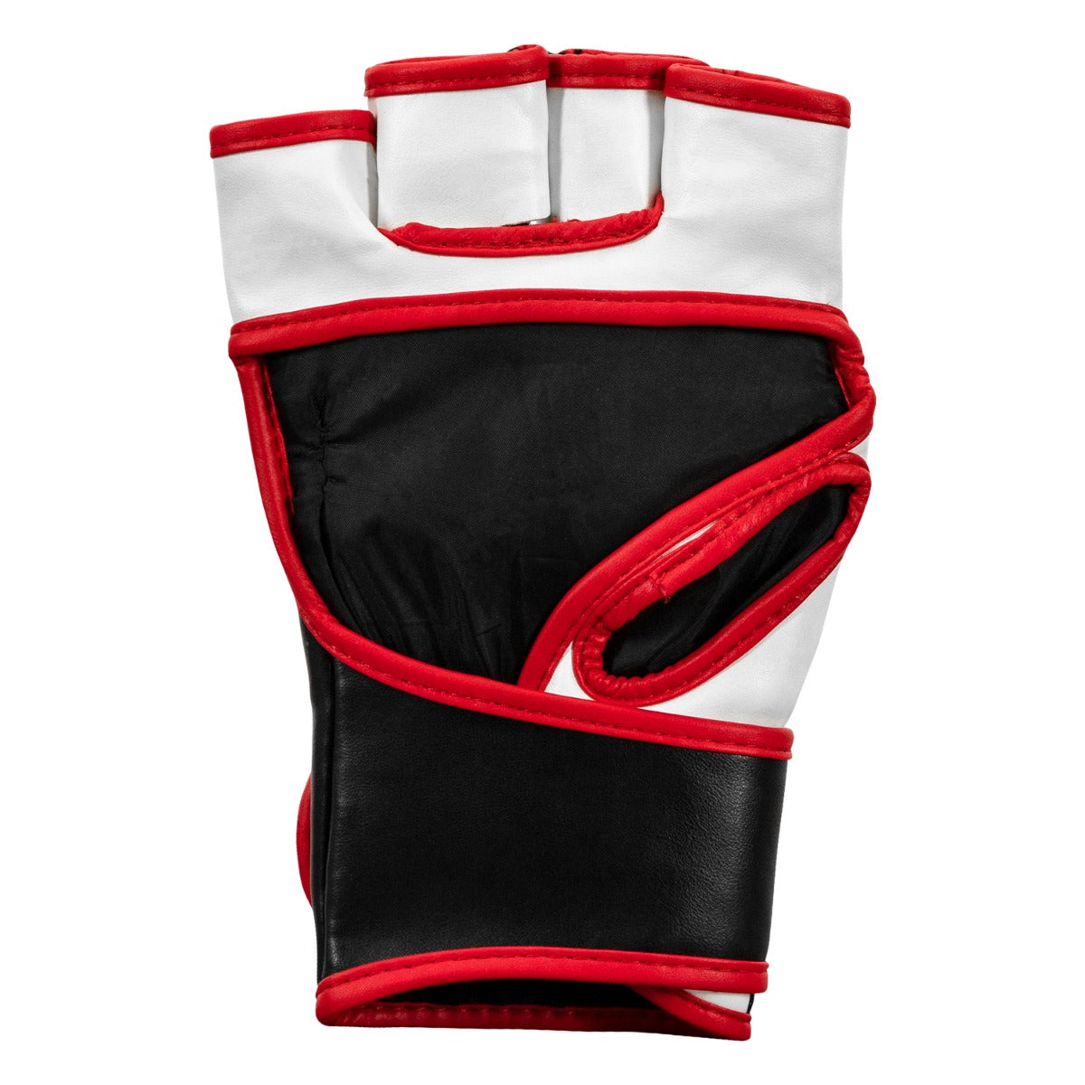 variant:Black/White/Red::TITLE MMA Conflict Pro Fight Gloves back view