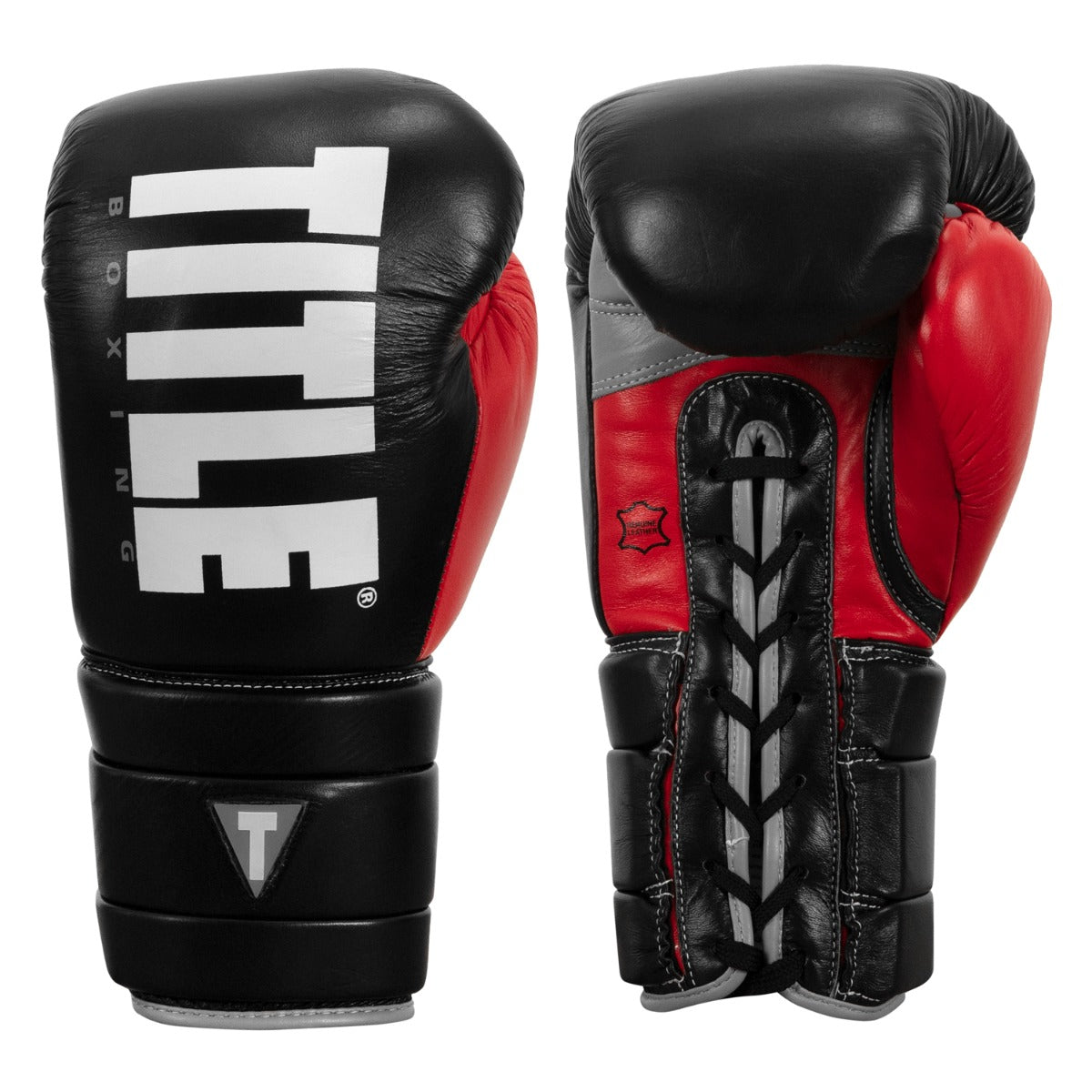 color:Black/Silver::TITLE Boxing Leather Enforcer Pro Sparring Gloves