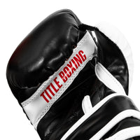 variant:Black/White::TITLE Boxing Youth Bag Gloves hand view