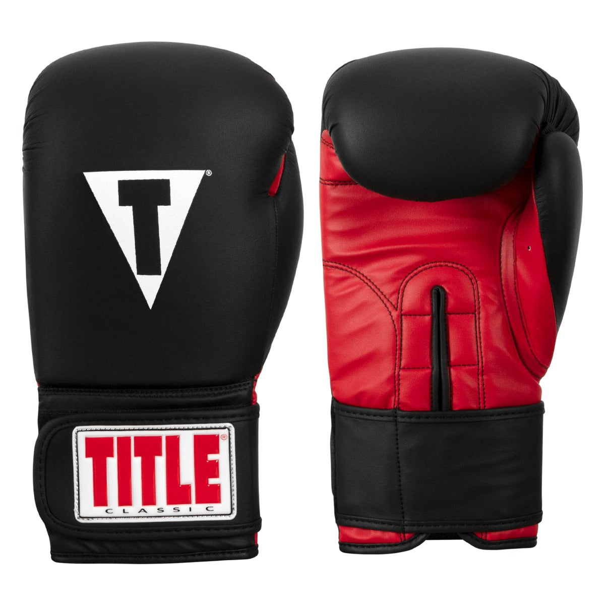 NEW Title Boxing Classic Training Boxing Gloves Black/Red 14oz Large 