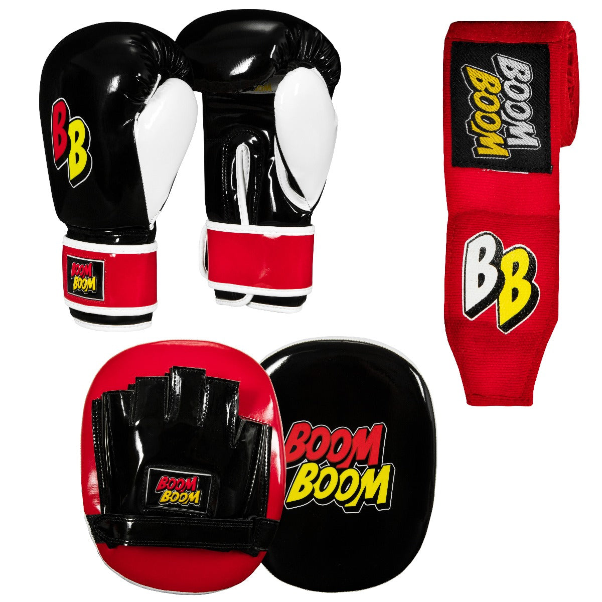 Black/White/Red Title Boxing Boom Boom Bomber Training Boxing Gloves 