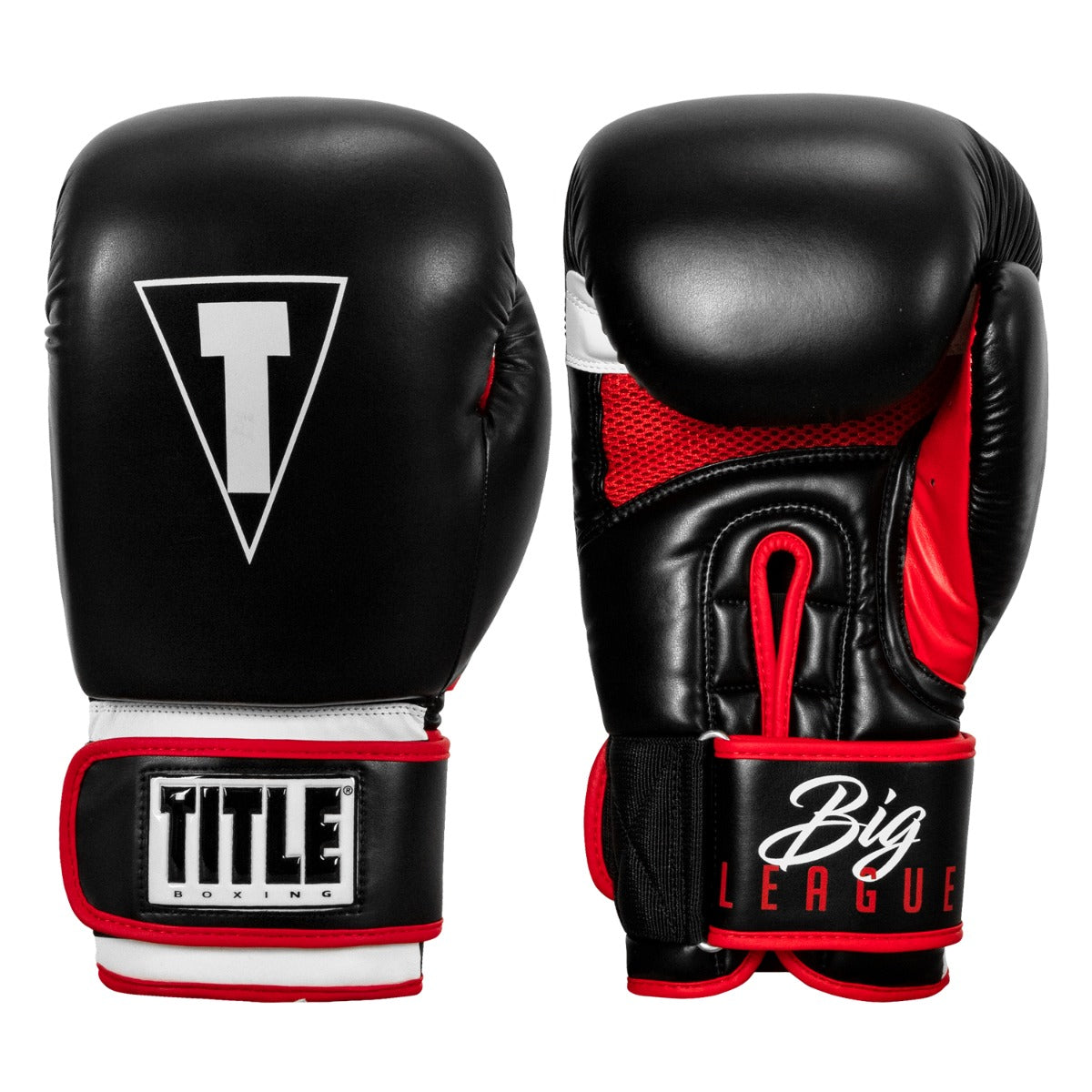 Title Boxing Boss Black Leather Bag Gloves 