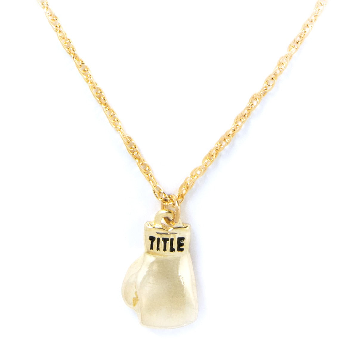 TITLE Boxing Single Gold Glove Necklace 